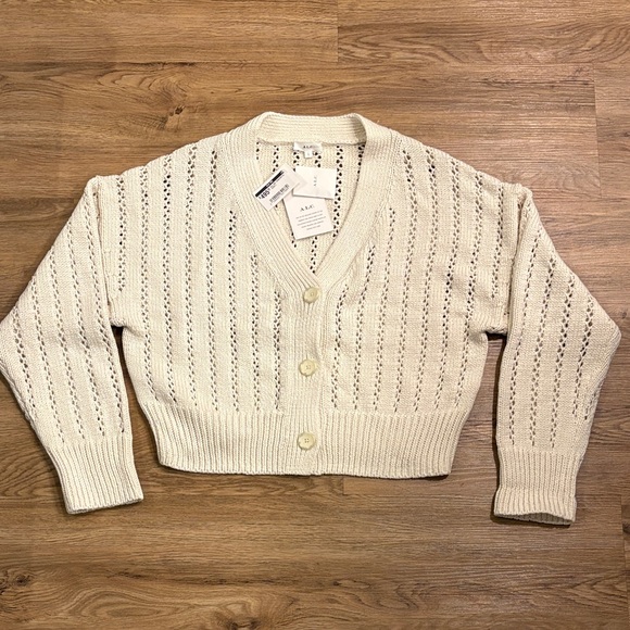 A.L.C. Cream Button-Up Cardigan